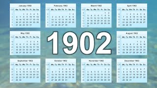 Calendar 1902 [upl. by Ardried116]