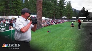 Roger Clemens pitches to Charles Barkley Albert Pujols at American Century  Golf Channel [upl. by Nemzaj]