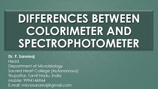 Differences Between Colorimeter and Spectrophotometer [upl. by Ardnalac]