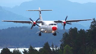 DAT ATR42  Landing at Stord airport may 2022 [upl. by Lolita]