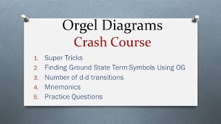 Orgel Diagrams  Crash Course  Coordination Chemistry [upl. by Ninahs]