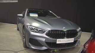 BMW 840d xDrive Gran Coupe Frozen Bluestone Metallic Car 2021 Exterior Walkaround [upl. by Hills10]