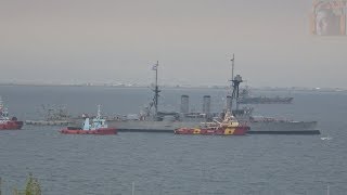 Armored Cruiser HS Georgios Averof entering Thessaloniki port [upl. by Jilli]