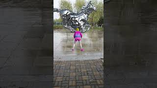 Girl throws ball and smashes square silver glass horse original silver glass horse [upl. by Pinckney]