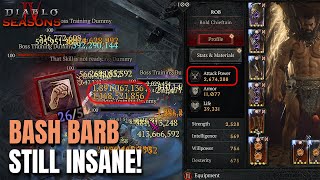 BASH BARB IS STILL INSANE  Barbillions of Damage in Season 5 Diablo 4 [upl. by Atse388]