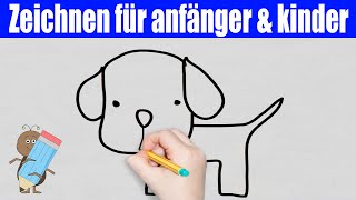 Hund Zeichnen in 50s  Zeichnen lernen für anfänger amp kinder ★ Wie zeichnet man [upl. by Jansson]