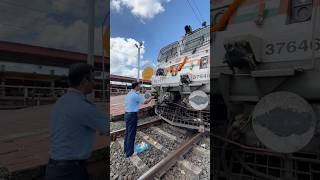 ALP worship their locomotive in the occasion of Ayudha puja 😍 indianrailways konkanrailway [upl. by Haeel19]