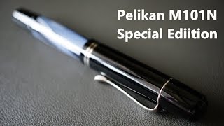 Quick Look Pelikan M101N GreyBlue Fountain Pen [upl. by Ariahaj]