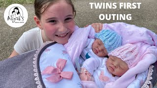 REBORN OUTING SILICONE TWINS FIRST OUTING to the PARK [upl. by Acnairb131]