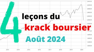 Krach Boursier Août 2024  4 leçons à retenir [upl. by Arocal]