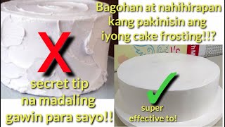 Perfect cake smoothing for beginners  boiled icing  Secret for easy cake frosting smoothing [upl. by Alodi]