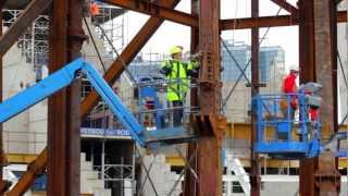 Glasgow Hydro Arena Roof Lift Construction Video [upl. by Abita]