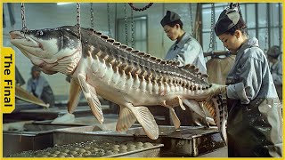 Sturgeon Caviar Farm  How Caviar is Made at The Factory  Farming Documentary [upl. by Mehcanem]