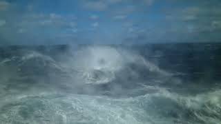 Queen Mary 2 rough seas with Captains announcement [upl. by Irat688]