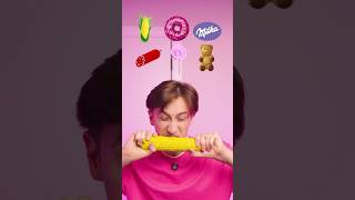 BIG or SMALL Food challenge🌽🍫🧸 [upl. by Calondra]