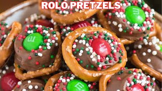 Rolo Pretzels – Easy Christmas Recipe with MampM Candies and Nonpareils [upl. by Almeta381]