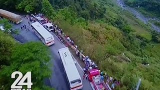 24 Oras Lalim ng bangin na kinahulugan ng bus kita sa drone video [upl. by Anivek941]