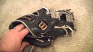 Wilson A2000 1788 Baseball Glove Relace Before and After Glove Repair [upl. by Dyer]