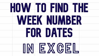 How to find the week number for dates in Excel  use weeknum function weeknum excel [upl. by Evadnee]