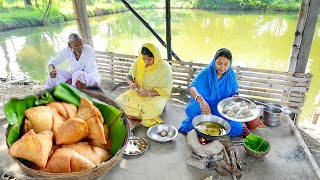 আজ আমি আর বোন আলু ফুলকপি দিয়ে গরম গরম খাস্তা সিঙ্গারা বানালাম খেয়ে সবাই খুশি  samosa recipe [upl. by Anetsirhc406]