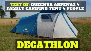 Test of Quechua Arpenaz 4 family camping tent 4 people  DECATHLON [upl. by Embry]