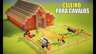 Minecraft Tutorial  Celeiro para os Cavalos igual da serie de sobrevivência ‹ Manyzão1Milhão › [upl. by Erdman]