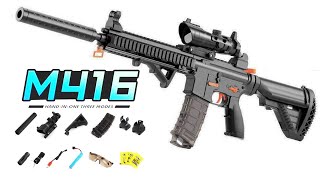 Toy Gun Unboxing Realistic Weapon M4 Rifle Toy Gun Set Up Testing Shooting Very Good [upl. by Ethe]