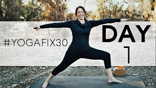 15 Minute Yoga Flow Vinyasa Beginners amp Intermediate Yoga Fix 30  Day 1  Fightmaster Yoga Videos [upl. by Pilif]