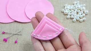 Very Easy Flower Craft Idea with Fabric  Hand Embroidery Designs  Amazing Trick  Sewing Hack DIY [upl. by Ellehcsar]