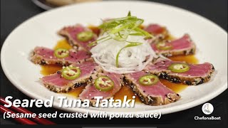 Seared Tuna Tataki  with Sesame Seeds amp Ponzu Sauce [upl. by Iorio]