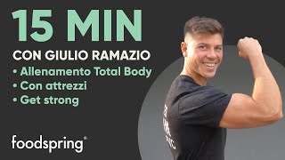 15 min Allenamento Total Body con Giulio Ramazio Be Strong foodspring® [upl. by Elatia87]