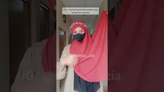 Crown hijab tutorial  hijab with headpiece [upl. by Nairde]