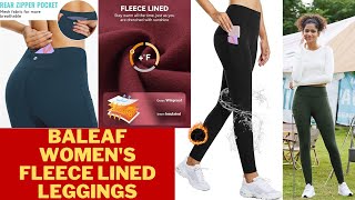 BALEAF Womens Fleece Lined Leggings  Winter Warm Tights  High Waisted with Pockets Running Gear [upl. by Adev955]