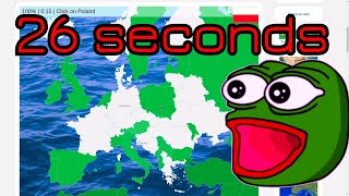 PB Speedrun Seterra Europe Countries in 26 Seconds [upl. by Bennion]