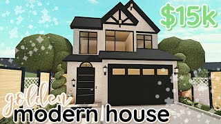 Gold 15k Bloxburg Modern House Build 2 Story WITH VOICE [upl. by Lozar]