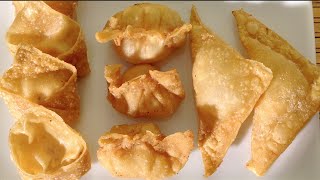 How To Make Fried Wontons With Cream Cheese ShrimpAsian Food Recipes [upl. by Ziana598]