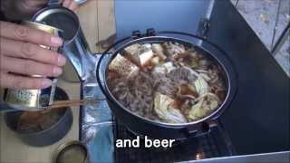 Solo camping  SUKIYAKI（スキヤキ） English version [upl. by Anyk]