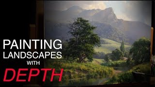 How to paint LANDSCAPES with DEPTH  Atmospheric PERSPECTIVE [upl. by Nolram]