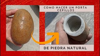 😍como HACER un PORTACEPILLOS con PIEDRAS de RIO😍 [upl. by Teirrah]