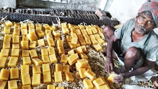 Jaggery Making With Farm Fesh Sugarcane Juice In My Village  Making Of Gurr  Bellam  Panela [upl. by Arlyn]