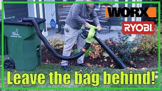 WORX Leaf Collection System will it WORK  RYOBI Leaf Vacuum and Mulcher  202142 [upl. by Orelu]