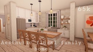 Roblox Bloxburg  Aesthetic Floral Home 65k  House Build [upl. by Aihseuqram]