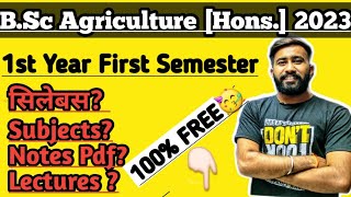 Bsc Agriculture First Year First Semester Syllabus  Subjects  Notes  Lectures  FARMERS LOVE [upl. by Seravart]