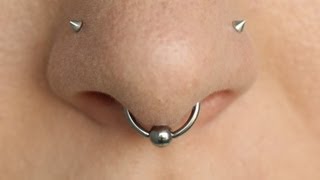 Septum piercing  przekłucie przegrody nosowej [upl. by Pearline]