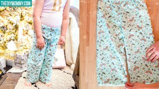 How to Sew Pajama Pants for Kids  FREE PATTERN [upl. by Atoiganap]