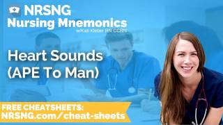 Heart Sounds APE To Man Nursing Mnemonics Nursing School Study Tips [upl. by Esya97]