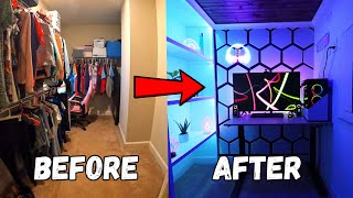 I built a HIDDEN gaming room in my closet [upl. by Aticnemrac]