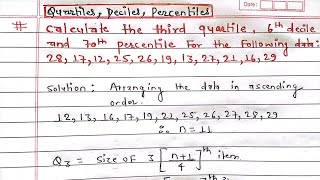 Quartiles Deciles and Percentiles in statistics  Quartiles  Deciles  Percentiles statistics [upl. by Sherie]