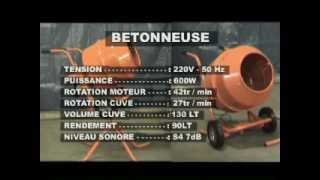 BET130600RP  Bétonnière brouette 130 L [upl. by Gregoor]