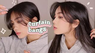 HOW TO STYLE CURTAIN BANGS  LAYERS 💫 HAIR TUTORIAL [upl. by Soiritos]